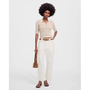 Madewell The Darted Barrel-Leg Jeans White Women’s 30 NWT Cotton NV533